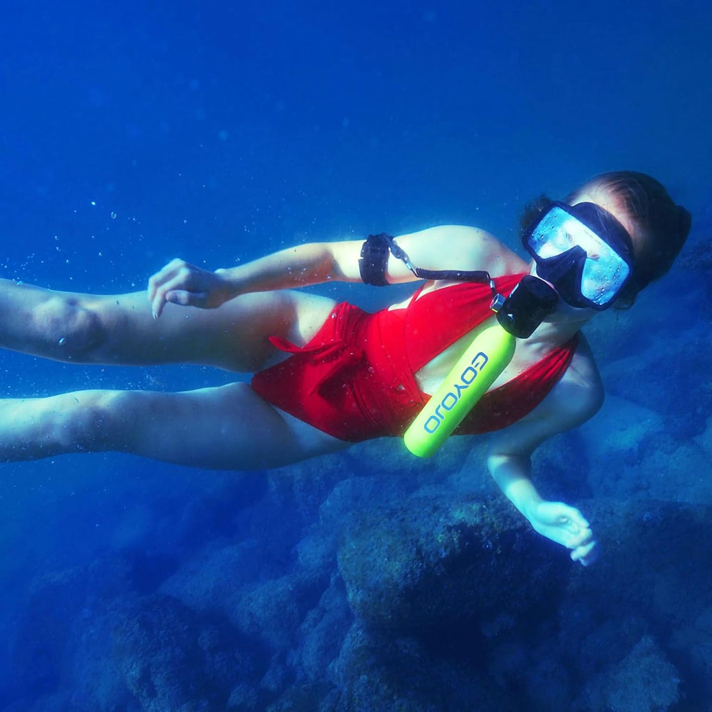 0.5L Mini Scuba Tank with Pump, Portable Diving Tank, Lung Tank Kits with 3000 PSI Max Pressure, Reusable Scuba Diving Kit Gear with Pump Underwater Breathing Training