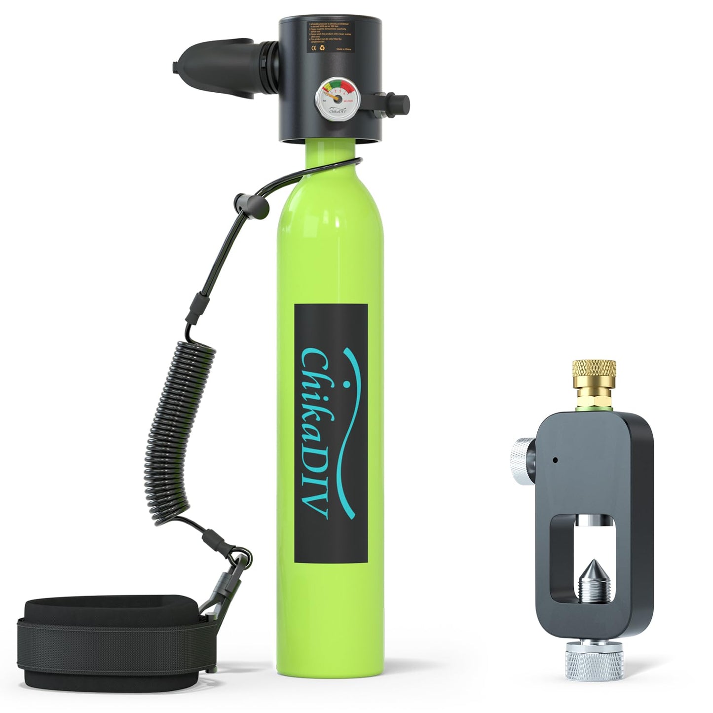 Mini Scuba Tank with Pump,Portable Diving Tank,0.5l Lung Tank for Snorkeling Diving, Reusable Scuba Diving Kit Gear with Pump Underwater Breathing Training, Emergency Rescue