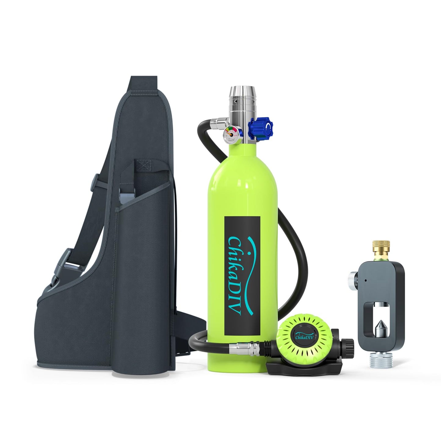 Mini Scuba Tank with 1L Capacity Portable Lung Tank Diving Tank Diving Equipment Fit for Emergency Rescue,Snorkeling, and Ship Repair