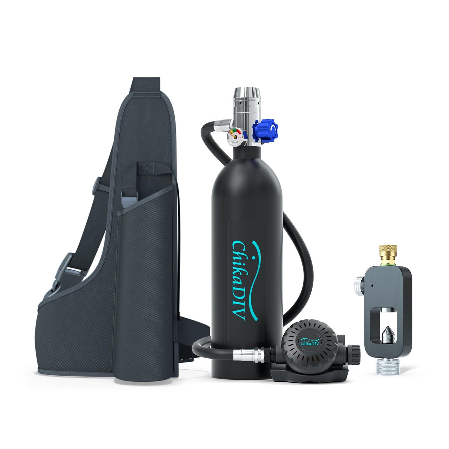 Mini Scuba Tank with 1L Capacity Portable Lung Tank Diving Tank Diving Equipment Fit for Emergency Rescue,Snorkeling, and Ship Repair