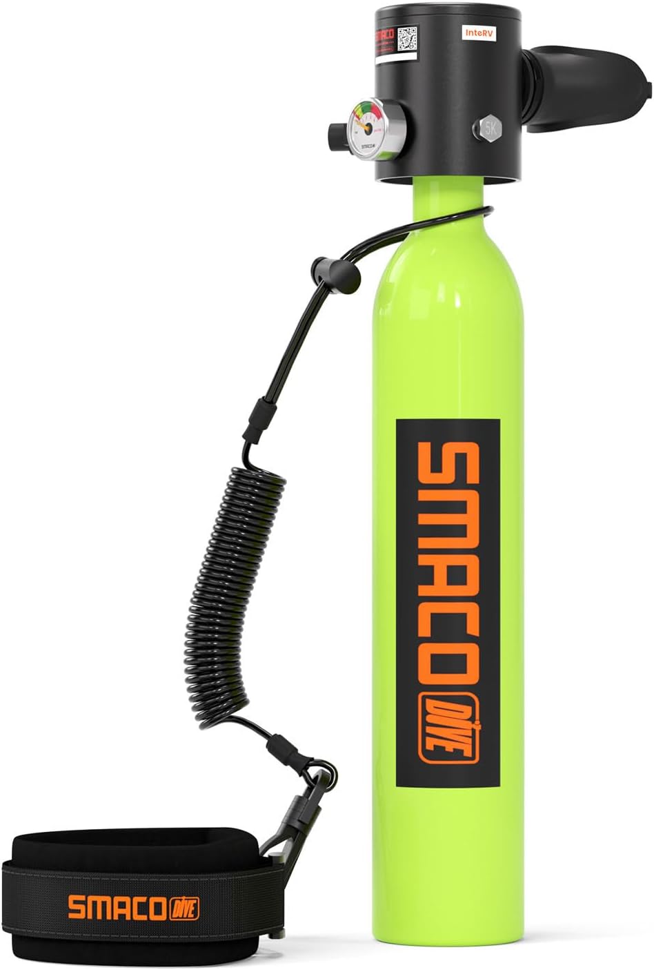 SMACO Mini Scuba Tank 0.5L Portable Small Diving Tank for Underwater Breathing Reusable Diving Cylinder up to 10 Minutes Dive Time Lung Diving Tank Emergency Rescue Pony Bottle S300