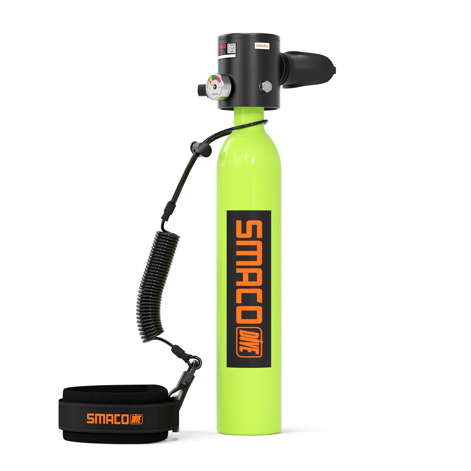 SMACO Mini Scuba Tank 0.5L Portable Small Diving Tank for Underwater Breathing Reusable Diving Cylinder up to 10 Minutes Dive Time Lung Diving Tank Emergency Rescue Pony Bottle S300
