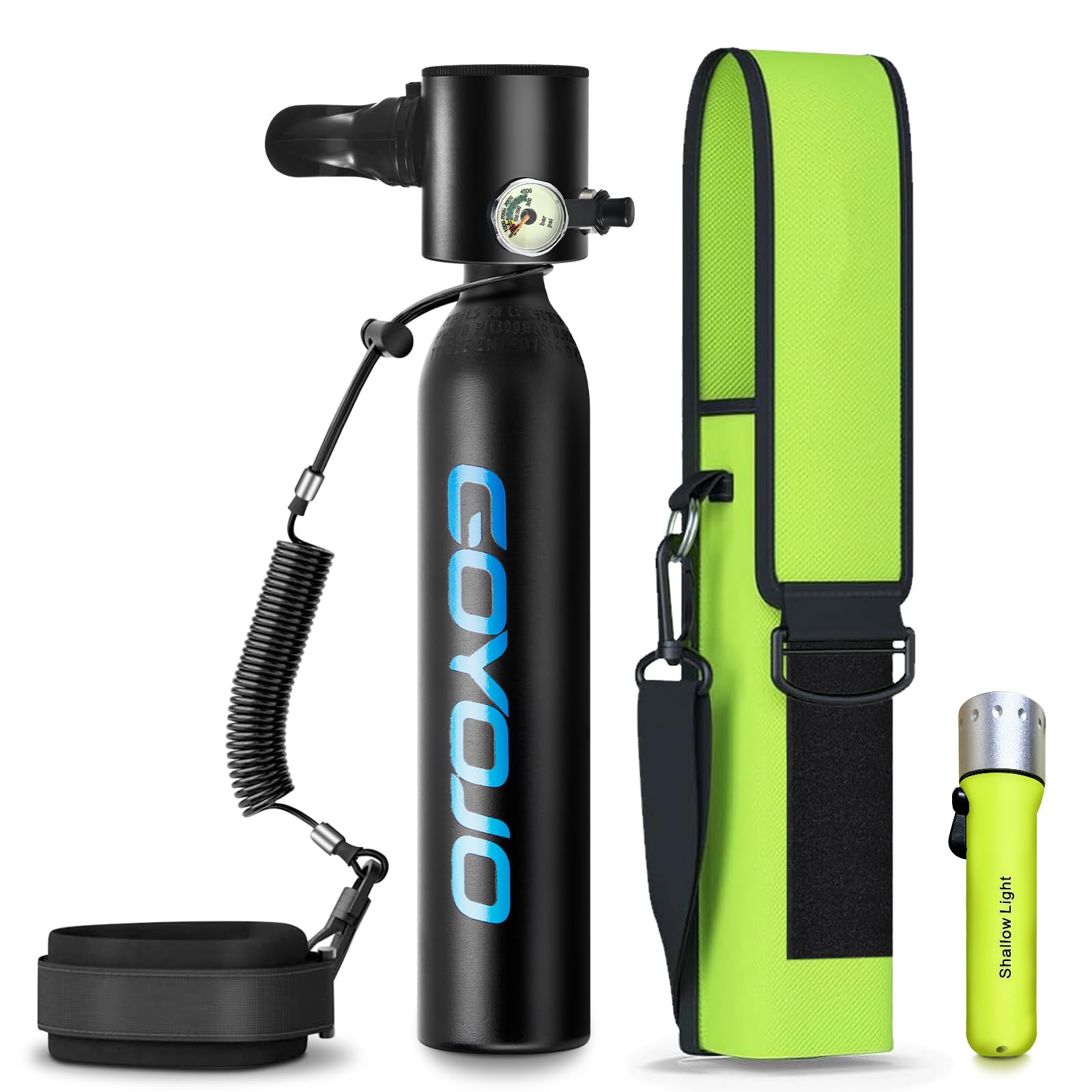 Mini Scuba Tank, 6-12 Minutes Diving Tank, Portable Lung Tank Kits with 3000 PSI Max Pressure, Reusable 0.5L Small Scuba Diving Tank Gear Underwater Breathing Training