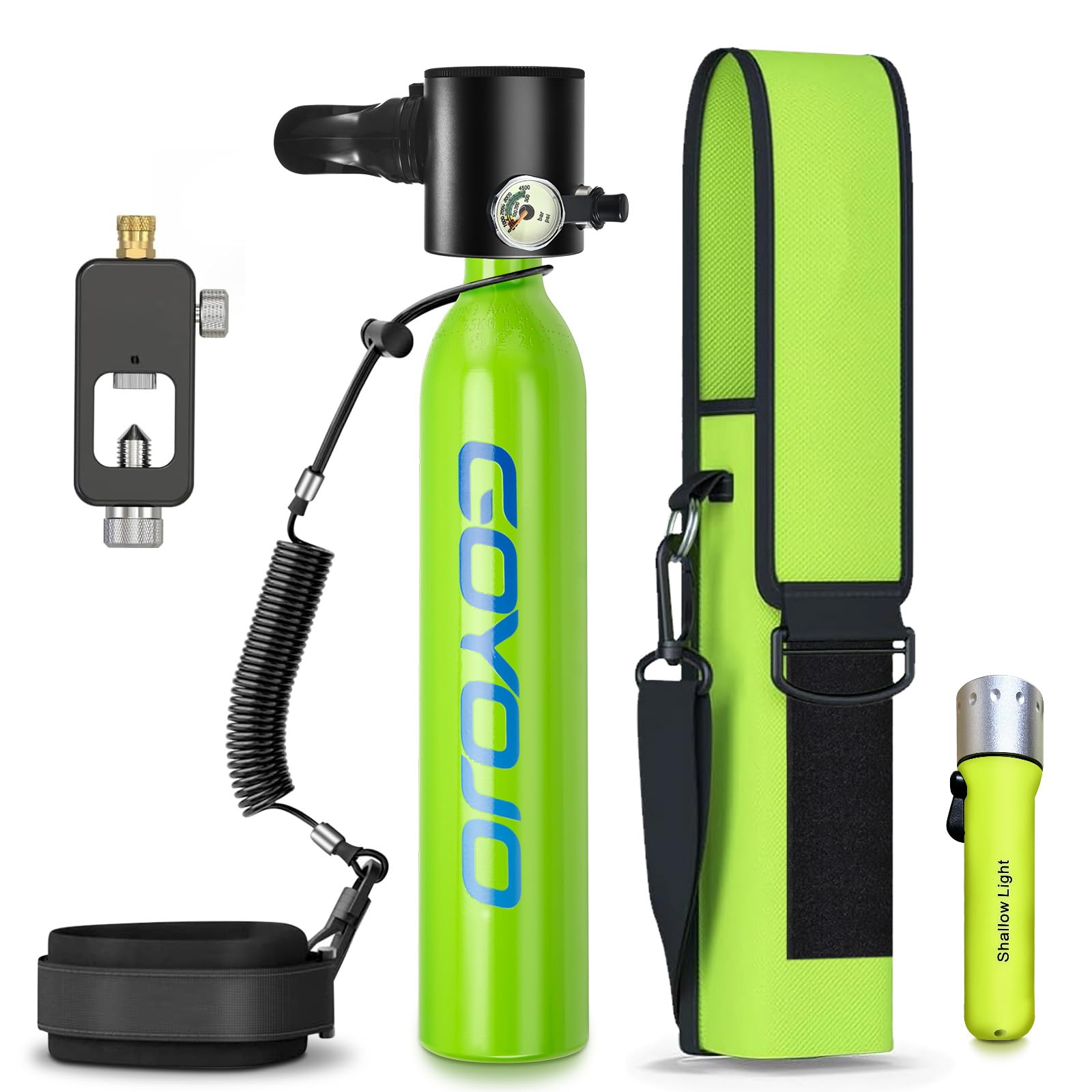 Mini Scuba Tank, 6-12 Minutes Diving Tank, Portable Lung Tank Kits with 3000 PSI Max Pressure, Reusable 0.5L Small Scuba Diving Tank Gear Underwater Breathing Training