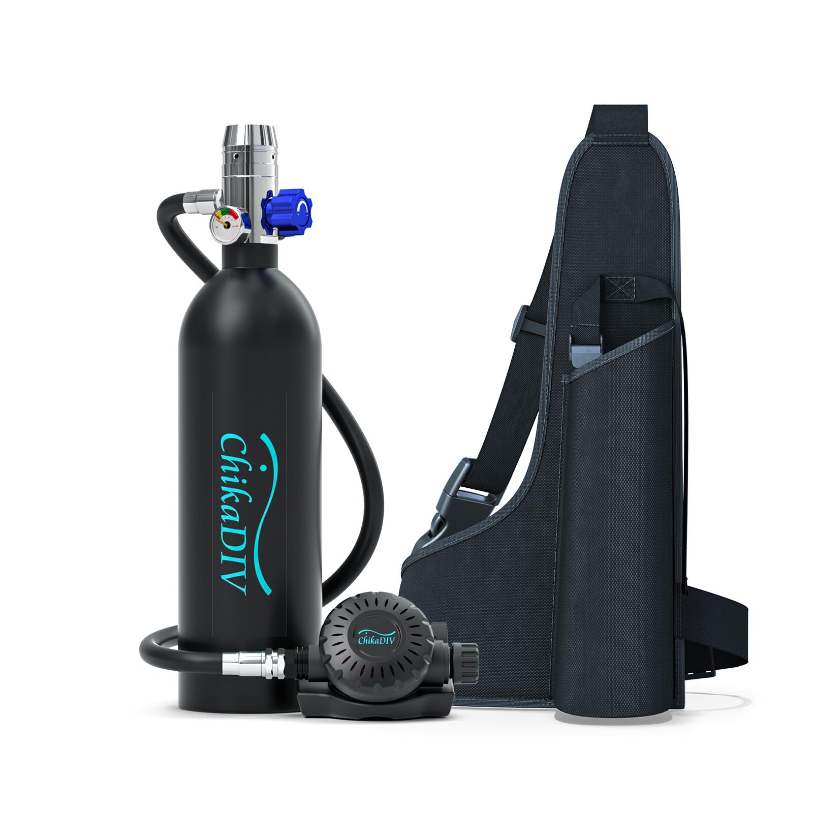 Mini Scuba Tank, 1L Lung Tank for 12-18 Minute Underwater Breathing for Snorkeling & Scuba Diving Tank for Exploration Emergency
