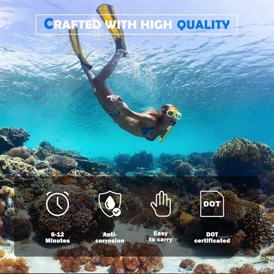 Mini Scuba Tank with Sub-Mask, 0.5L Diving Tank with Full-face Mask Underwater Breath System up to 10 Minutes