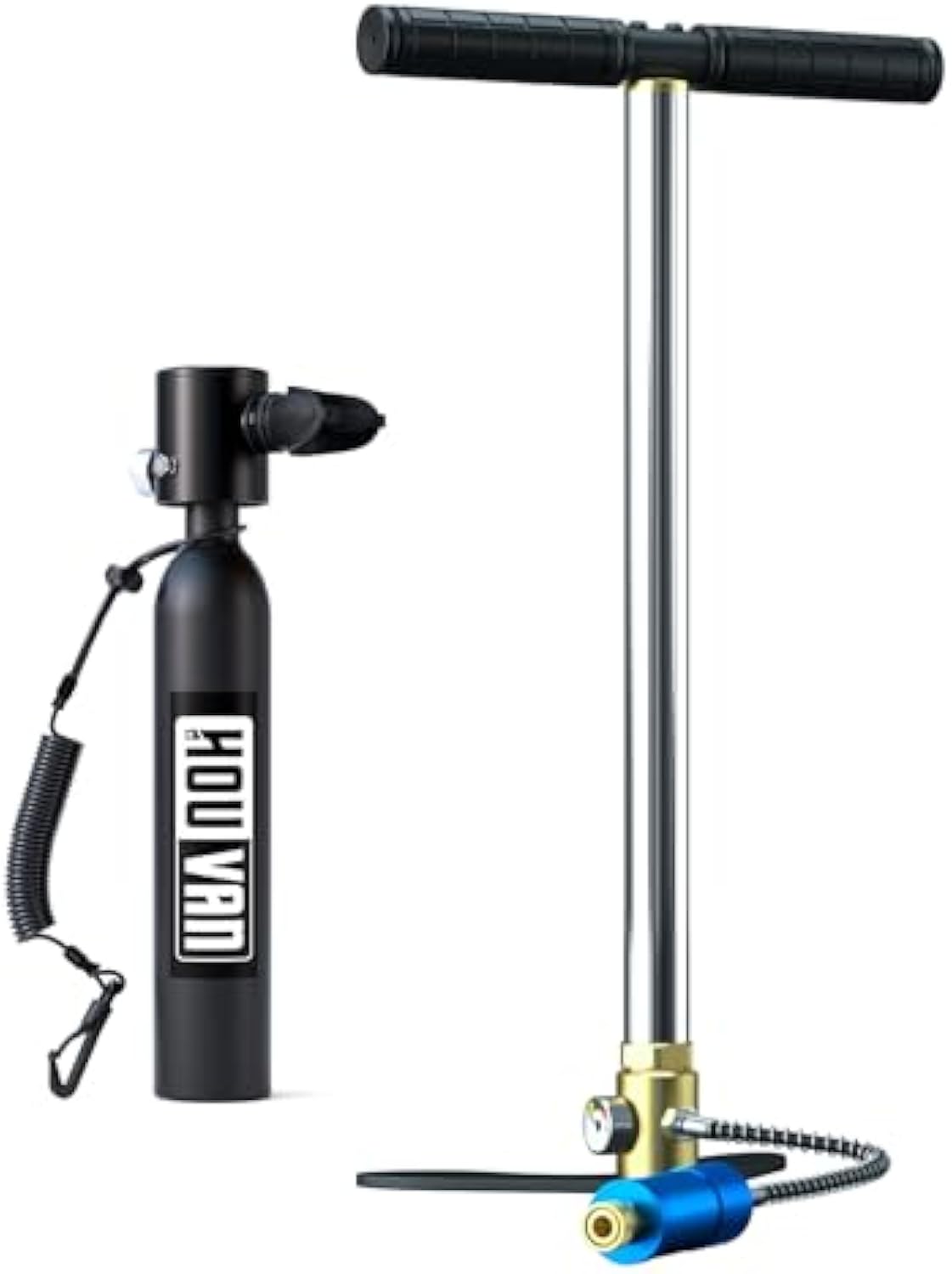 Houvan Mini Scuba Tank 0.5L Capacity Inflatable Diving Tank Up to Support 10 Minutes of Underwater Breathing