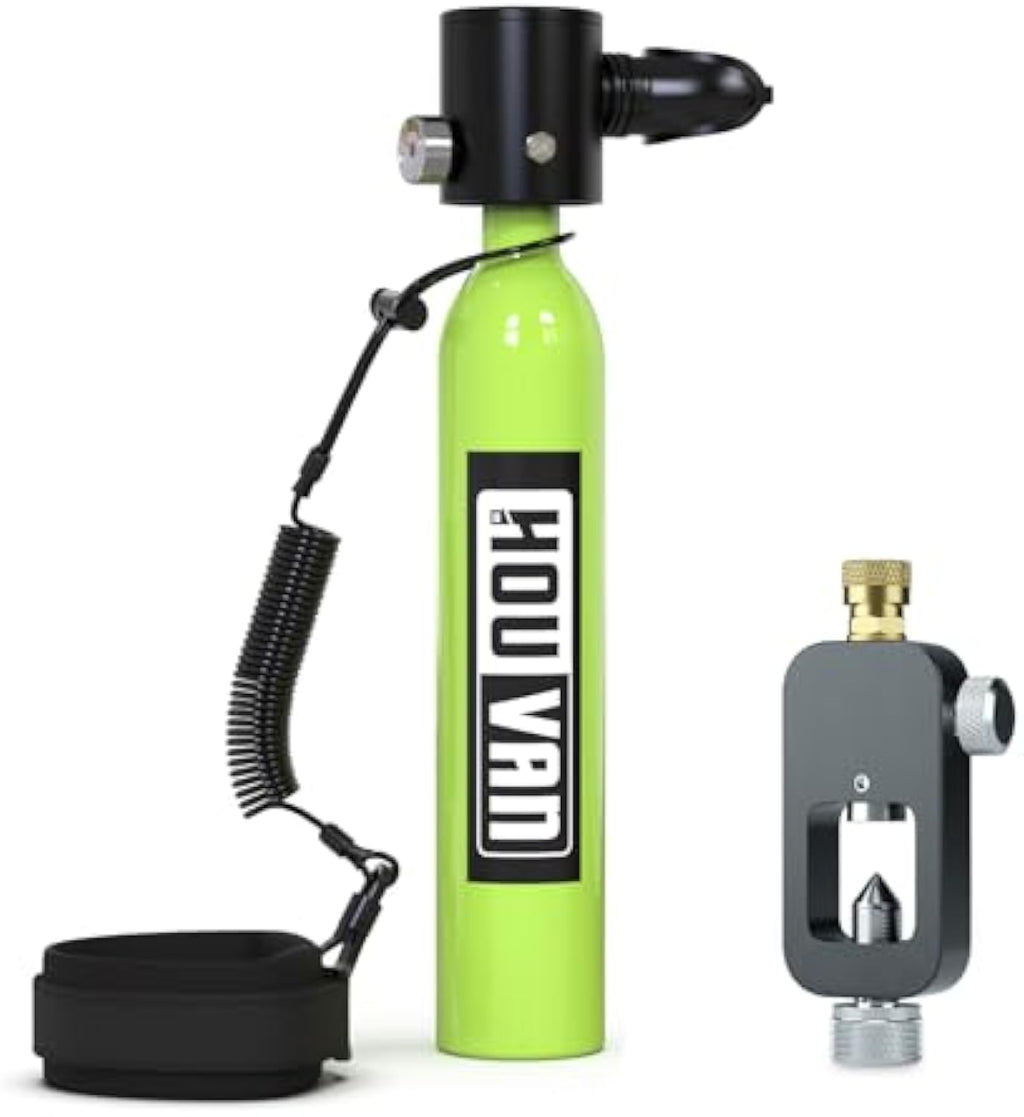 Houvan Mini Scuba Tank 0.5L Capacity Inflatable Diving Tank Up to Support 10 Minutes of Underwater Breathing