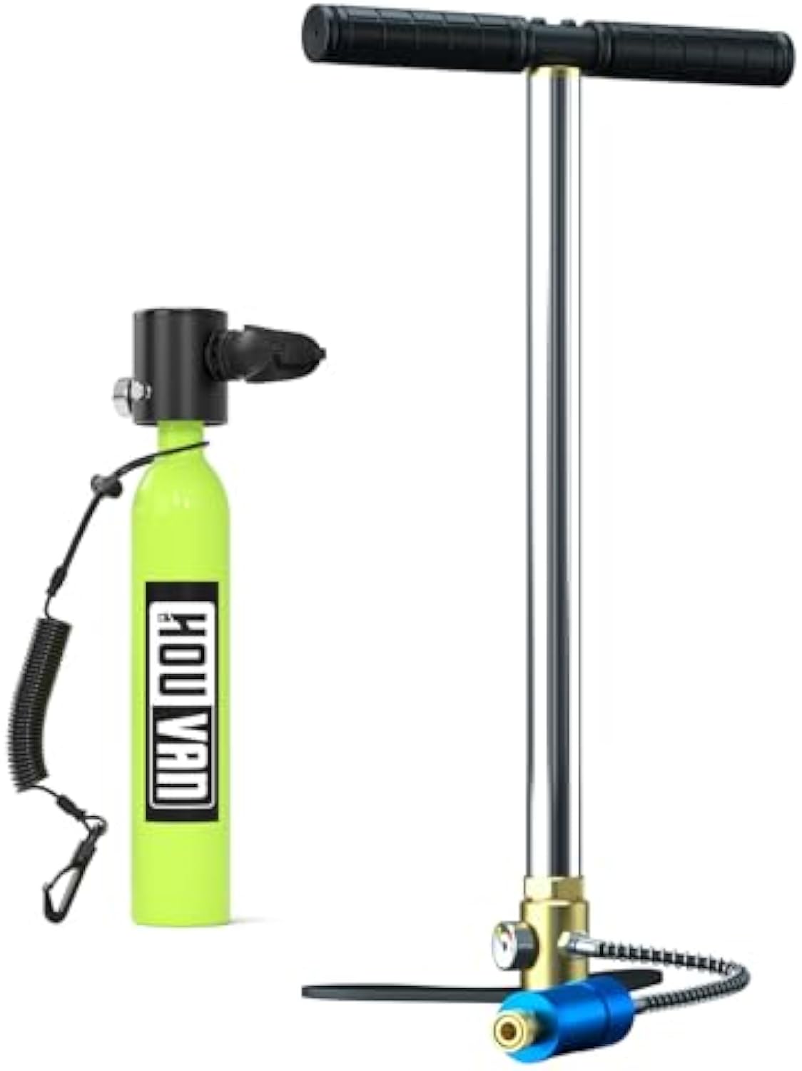 Houvan Mini Scuba Tank 0.5L Capacity Inflatable Diving Tank Up to Support 10 Minutes of Underwater Breathing