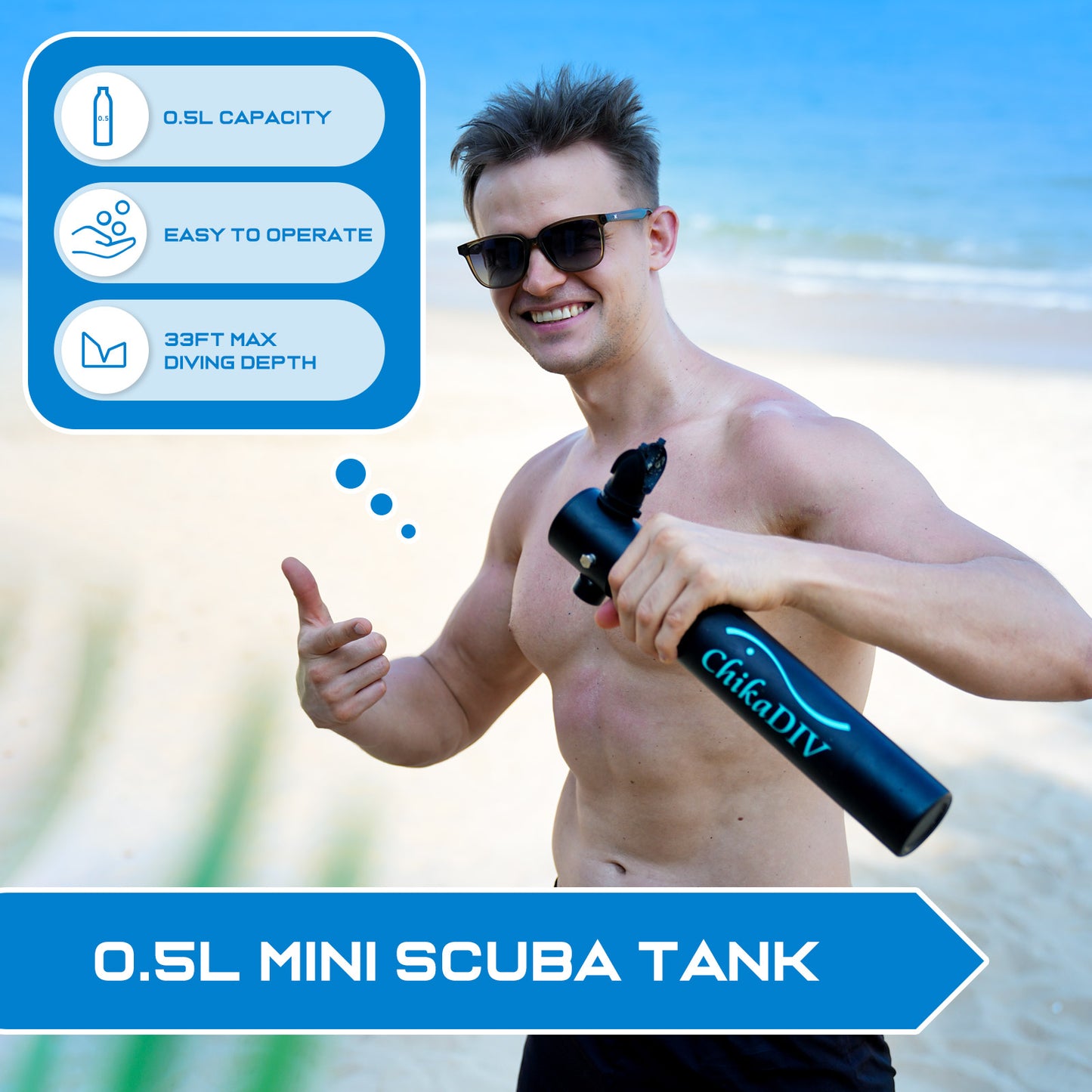 Chikadiv 0.5L Double Mini Scuba Tank Kit
