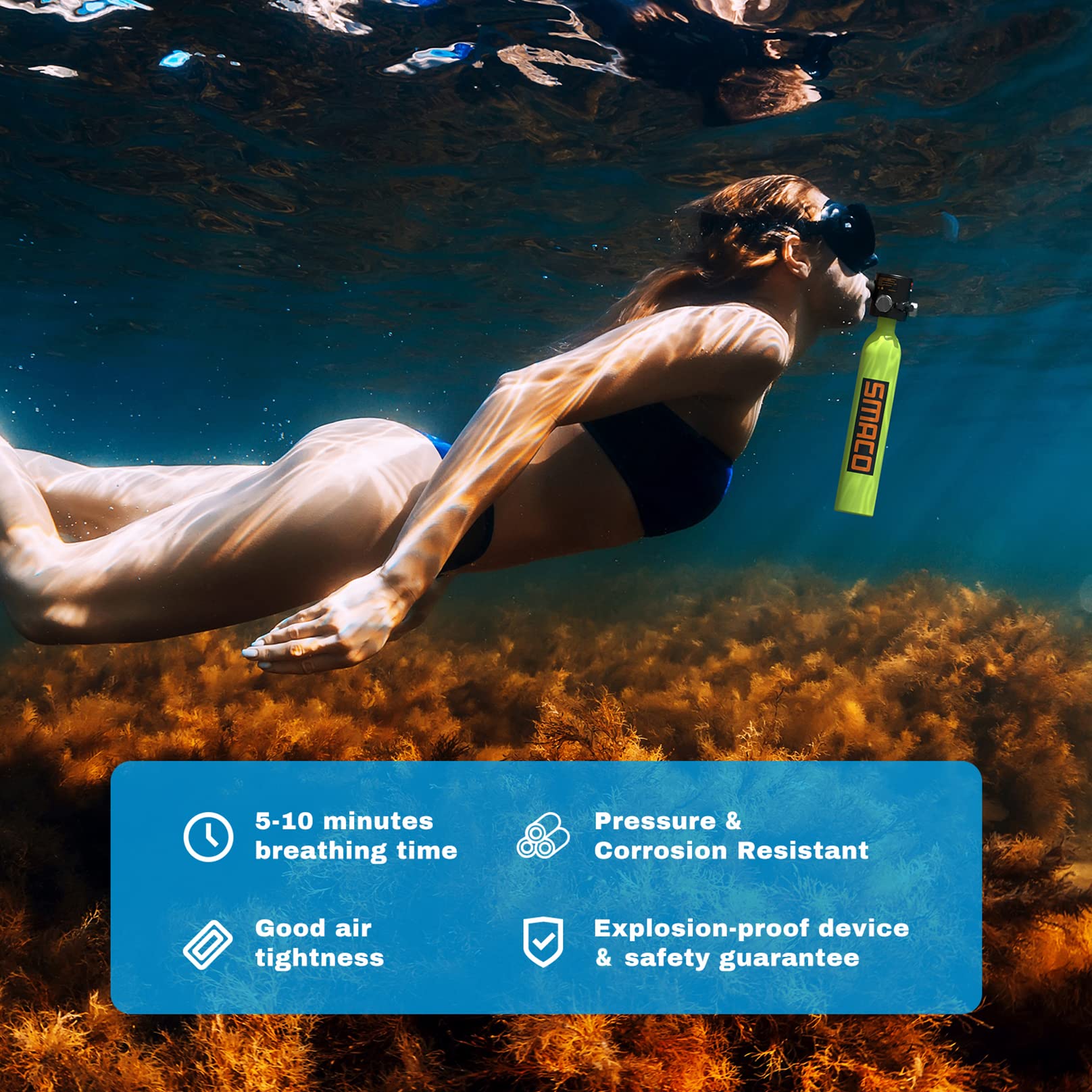 SMACO S300Plus 0.5liter Mini Scuba Tank
