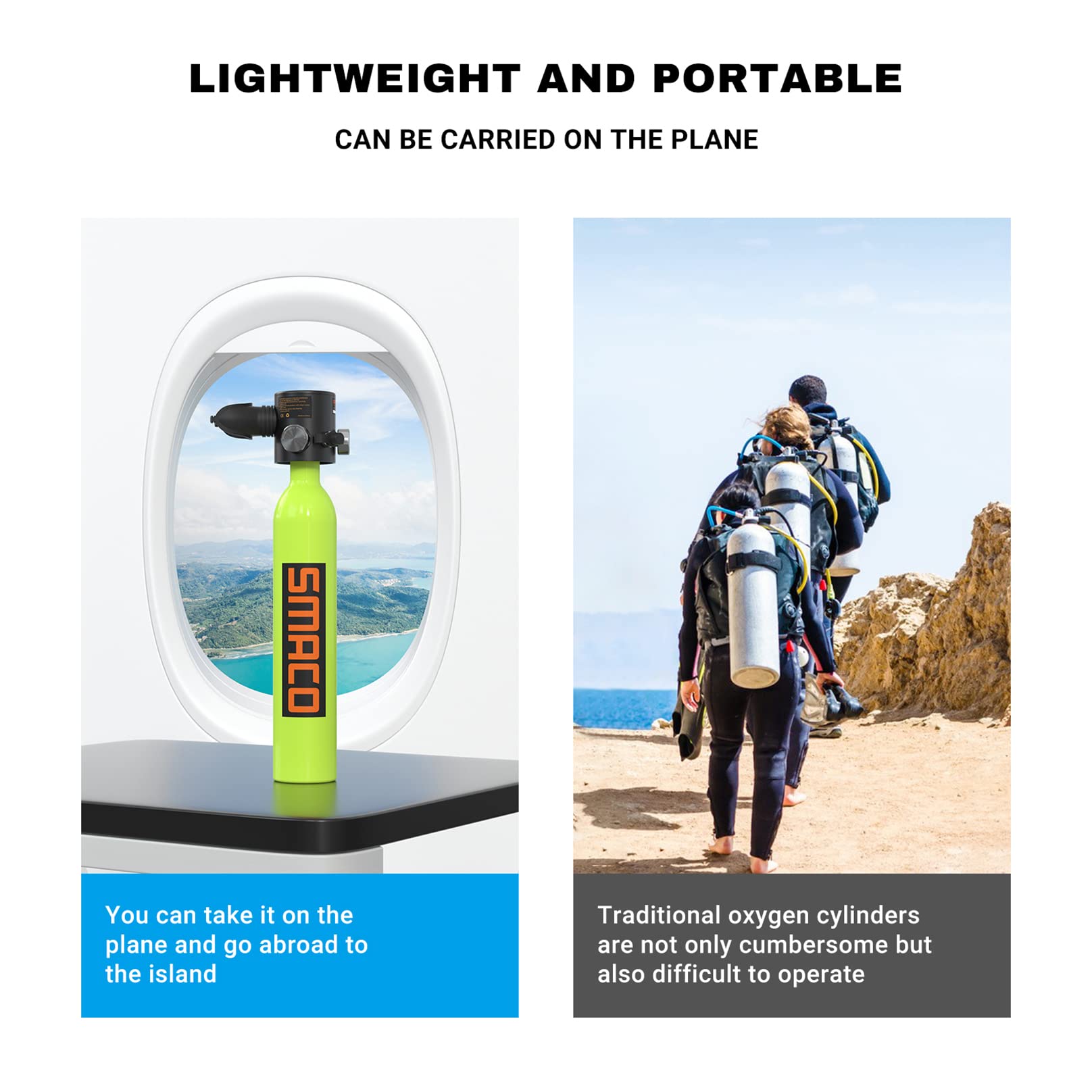 SMACO S300Plus 0.5liter Mini Scuba Tank